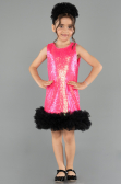 Robe de Soirée Enfants Courte Fushia ABK2574