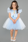 Robe de Soirée Enfants Courte Bleu ABK2575