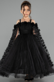 Robe de Mariage Pour Enfant Longue Noir ABG179