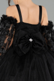 Robe de Mariage Pour Enfant Longue Noir ABG179