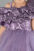 Robe de Mariage Pour Enfant Longue Lilas ABG180