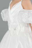 Robe de Mariage Pour Enfant Longue Satin Blanc ABG185