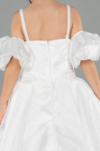 Robe de Mariage Pour Enfant Longue Satin Blanc ABG185