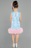Robe de Soirée Enfants Courte Bleu ABK2574