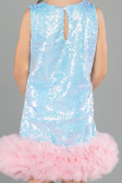 Robe de Soirée Enfants Courte Bleu ABK2574