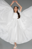 Robe de Soirée Enfants Longue Blanc ABU5912