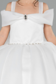 Robe de Mariage Pour Enfant Longue Satin Blanc ABG175