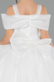 Robe de Mariage Pour Enfant Longue Satin Blanc ABG175