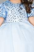 Robe De Mariage Pour Enfant Satin Longue Bleu ABG174