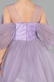 Robe de Soirée Enfants Devant Court Dos Long Lilas ABO127