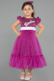 Robe de Soirée Enfants Longue Fushia ABU4033