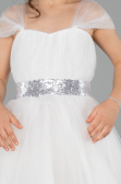 Robe de Soirée Enfants Longue Blanc ABU3566