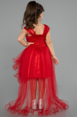 Robe de Soirée Enfants Devant Court Dos Long Rouge ABO105