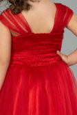 Robe de Soirée Enfants Devant Court Dos Long Rouge ABO105