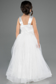 Robe de Soirée Enfants Longue Blanc ABU3909