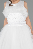 Robe de Soirée Enfants Longue Blanc ABU3909