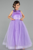 Robe de Soirée Enfants Longue Lilas ABU3909