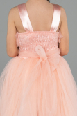 Robe de Soirée Enfants Longue Saumon ABU3909