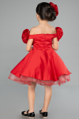 Robe De Soirée Enfants Satin Courte Rouge ABK2573