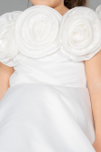 Robe De Soirée Enfants Satin Courte Blanc ABK2573