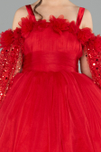 Robe de Mariage Pour Enfant Longue Rouge ABG179
