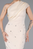 Robe De Cérémonie Midi Beige ABK2337