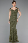 Robe de Soirée Longue Perlé Kaki ABU5914