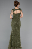 Robe de Soirée Longue Perlé Kaki ABU5914