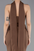 Robe Queue De Poisson Longue Brun ABU5566