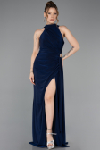 Robe de Soirée Longue Bleu Marine ABU5918