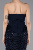 Robe de Soirée Longue Squameuse Bleu Marine ABU5919