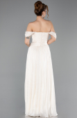 Robe de Soirée Longue Mousseline Beige ABU5920