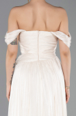 Robe de Soirée Longue Mousseline Beige ABU5920