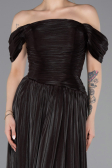 Robe de Soirée Longue Mousseline Brun ABU5920