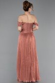 Robe de Soirée Longue Mousseline Marron Clair ABU5920