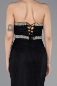 Robe Queue de Poisson Longue Dantelle Noir ABU5921