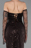 Robe de Soirée Longue Perlé Brun ABU5922