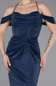 Robe de Soirée Longue Bleu Marine ABU5925