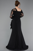 Robe Grande Taille Longue Mousseline Noir ABU5895