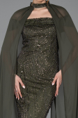 Robe de Soirée Longue Perlé Kaki ABU5915