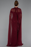 Robe de Soirée Longue Perlé Rouge Bordeaux ABU5915