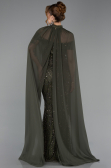 Robe de Soirée Longue Perlé Kaki ABU5915