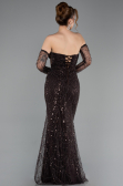 Robe de Soirée Longue Perlé Brun ABU5922