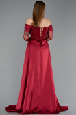 Robe de Soirée Longue Perlé Rouge Bordeaux ABU5934
