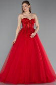 Robe de Soirée Longue Rouge ABU5935