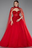 Robe de Soirée Longue Rouge ABU5935