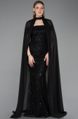 Robe de Soirée Longue Perlé Noir ABU5915