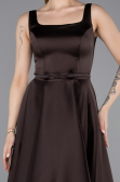 Robe de Cérémonie Midi Satin Brun ABK2586