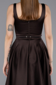 Robe de Cérémonie Midi Satin Brun ABK2586