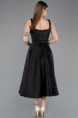 Robe de Cérémonie Midi Satin Noir ABK2586